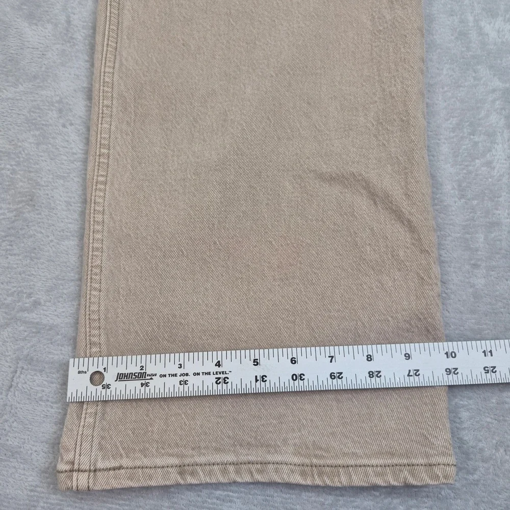 NWT 33 16R Abercrombie The 90s Relaxed High Rise Jeans Tan Khaki Denim Plus